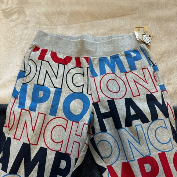 Champion Reverse Weave Logo Sweatpants Jogger New Red White Grey Size 2XL - Picture 5 of 16